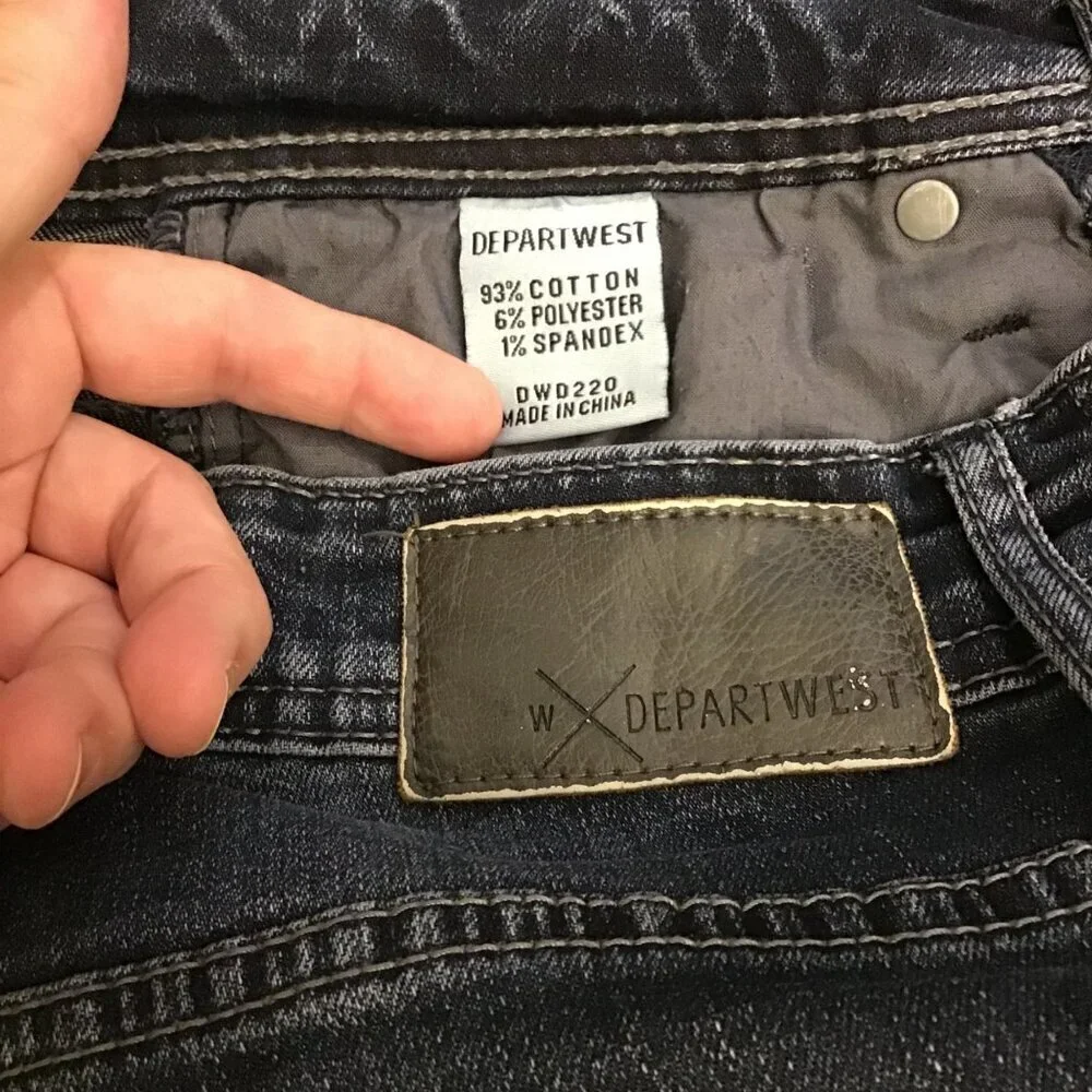 DepartWest 28x32 Trouper Men’s Slim Fit Jeans Stretch Logo DWD220